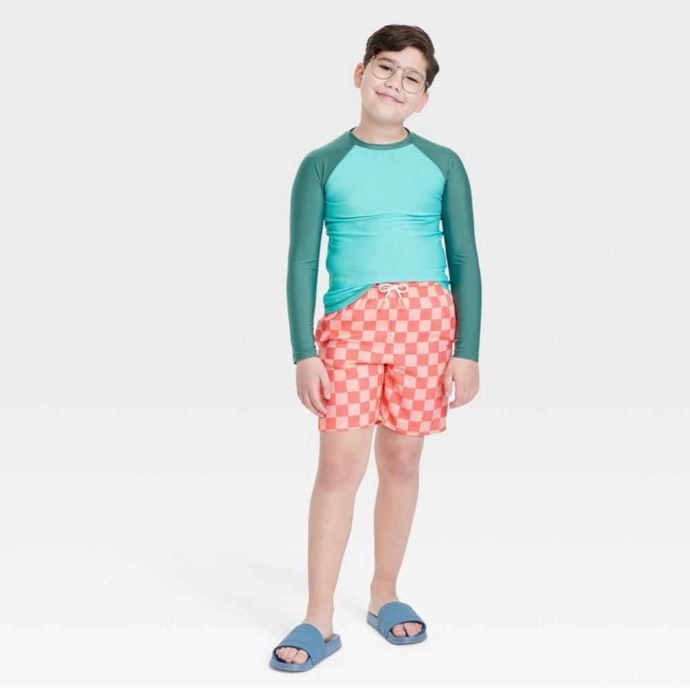 Boys Checkered Swim Shorts Cat Jack size Medium (8/10)